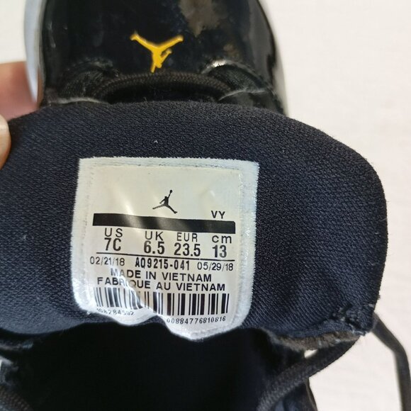 Air Jordan 11 Retro Low Toddler Size 7C Black & Yellow - Picture 2 of 10